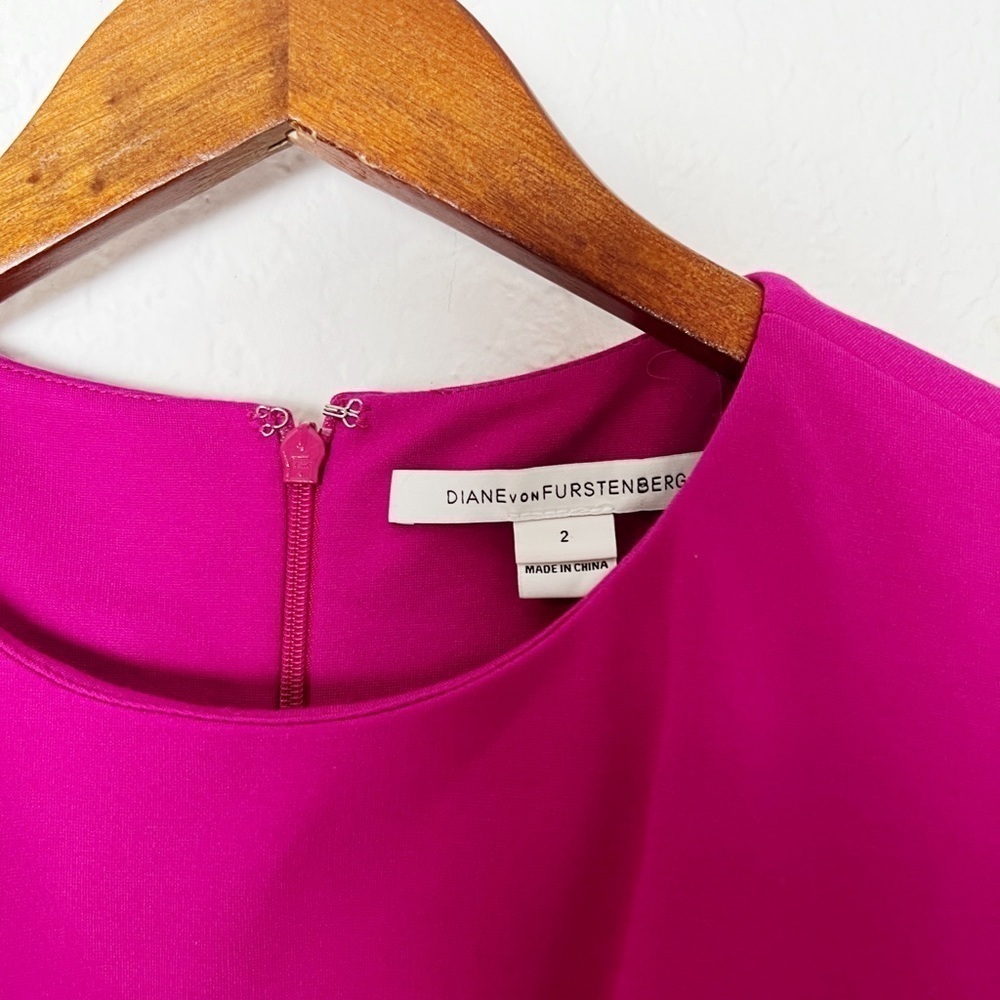 Diane von Furstenberg Jaelyn pink sleeveless flare bottom dress - Picture 4 of 10